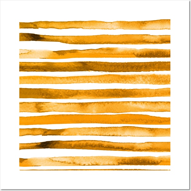 Pocket - WATERCOLOR STRIPES YELLOW Wall Art by ninoladesign